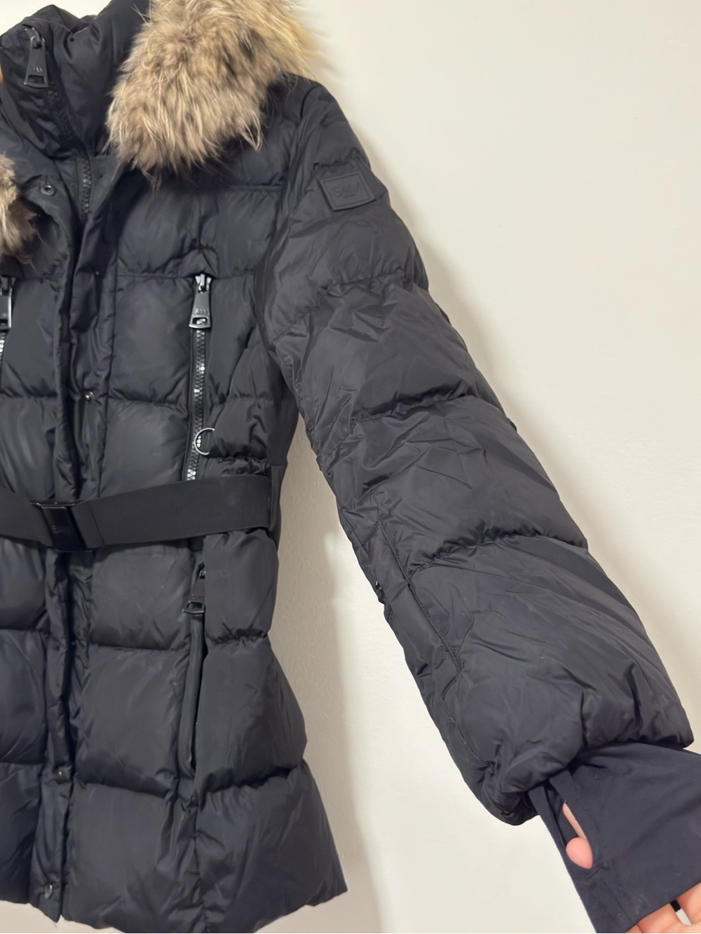 SAM New York Millenium Puffer Down Ski Jacket~Black With Natural Racoon Fur (L) - Picture 11 of 16